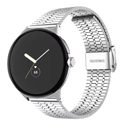 Google Pixel Watch 3 - 45mm Stainless Steel Strap (Silver)