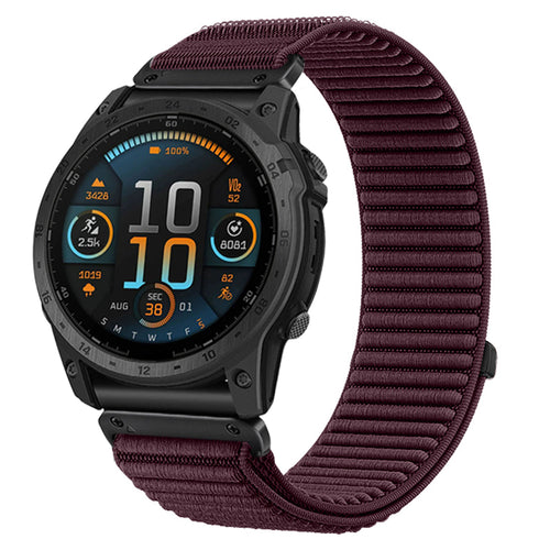 Garmin Fenix 5s / 6s Wave Nylon Strap (Plum)