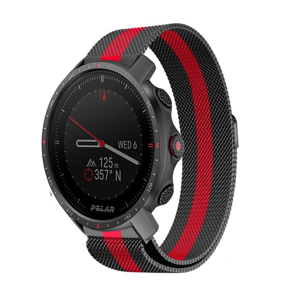 polar-grit-x-pro-milanese-band-zwart-rood