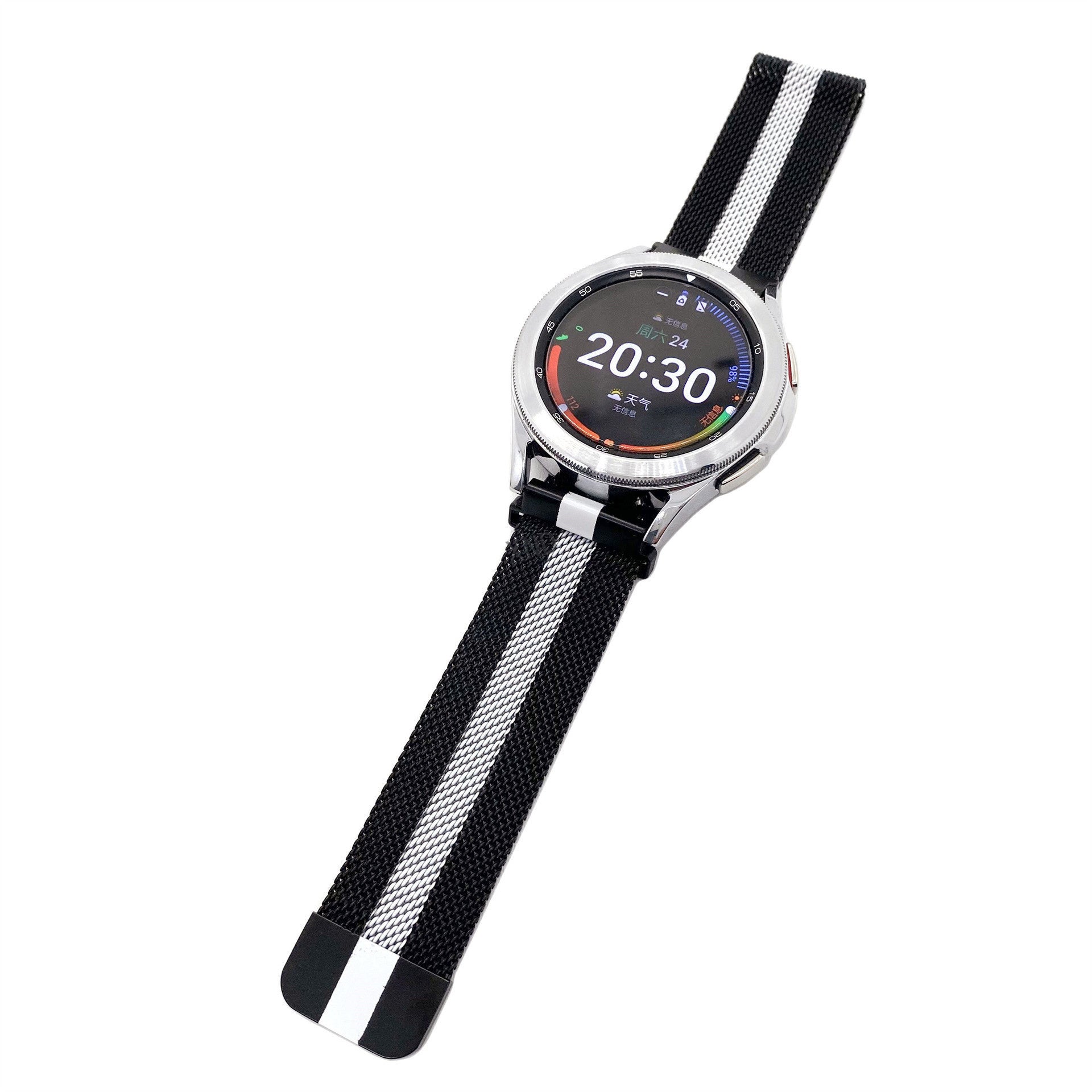 polar-pacer-watch-milanaise-schwarz-weiss