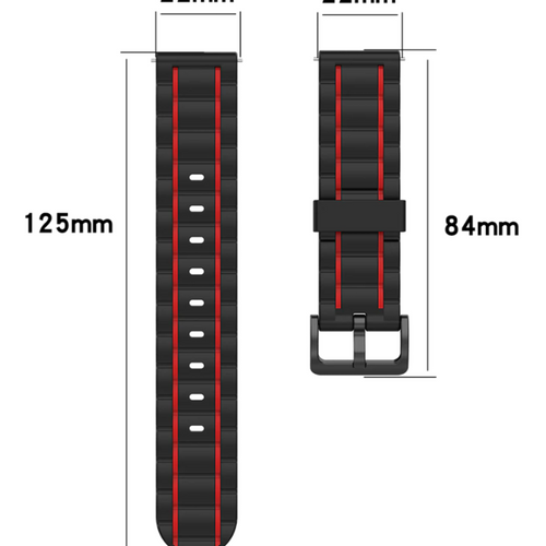 Suunto Run Sport Strap with Buckle (Black/Red)