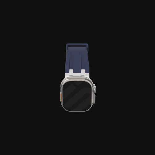 Apple Watch Premium Liquid Silicone Strap (Blue with Titanium)
