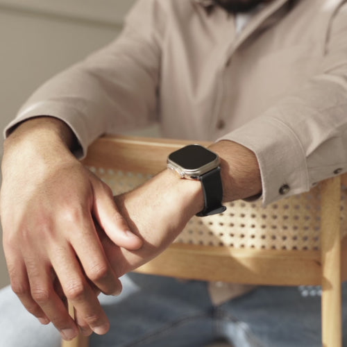 Bandz Apple Watch Leather Strap 'Classic' (Black)