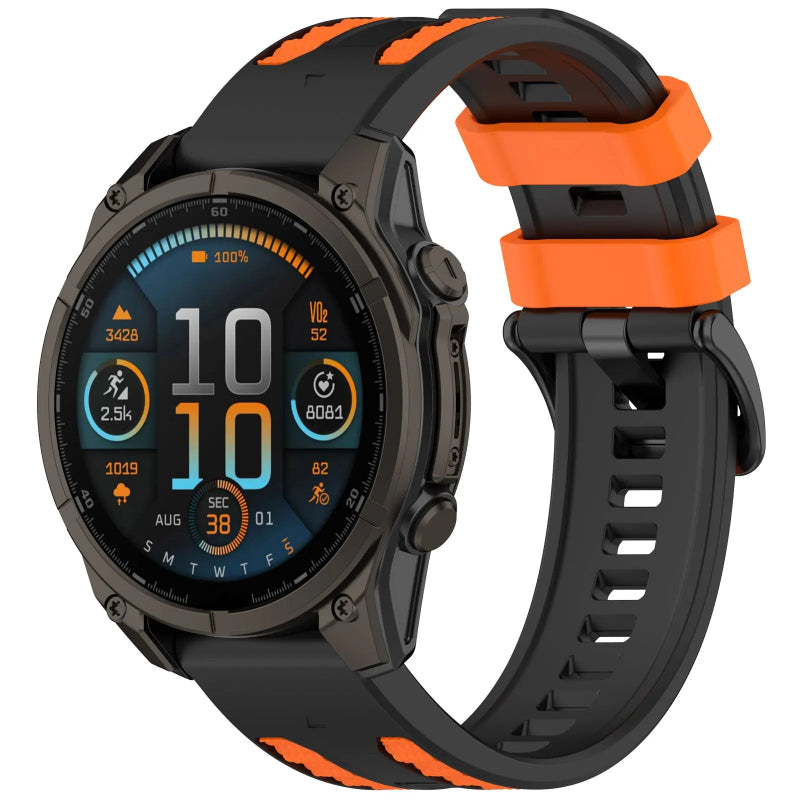 Garmin Forerunner 945 Sport Grain Strap - Black/Orange