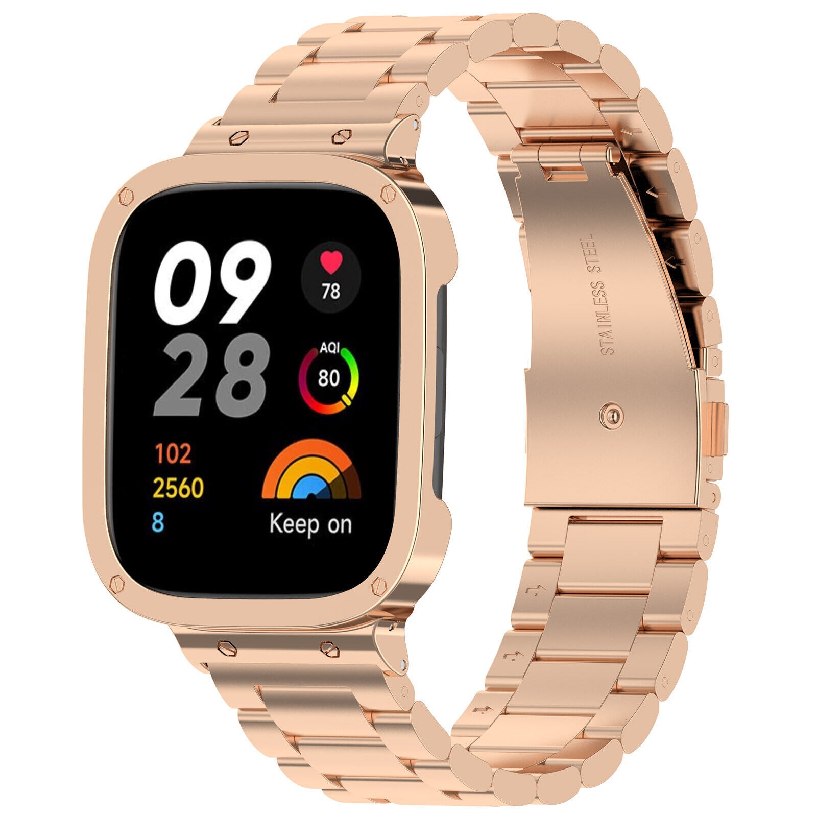 redmi-watch-3-stalen-band-rose-goud