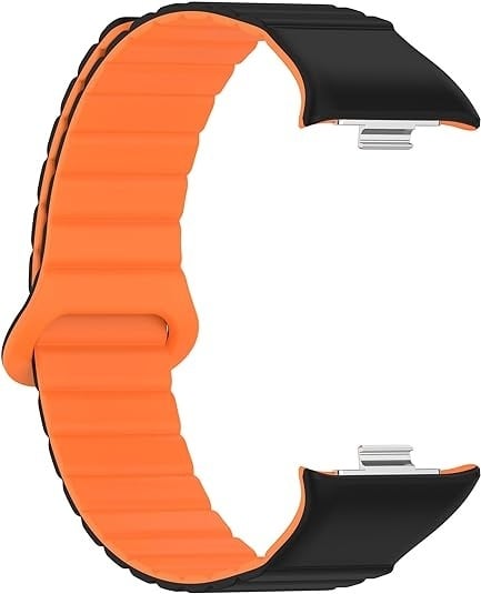 Xiaomi Smart Band 9 Pro Magnetic Silicone Bracelet (Black/Orange)