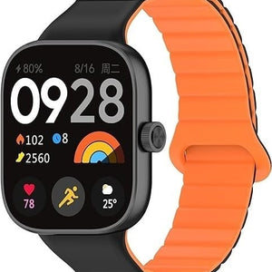 Xiaomi Smart Band 8 Pro Magnetic Silicone Strap (Black/Orange)