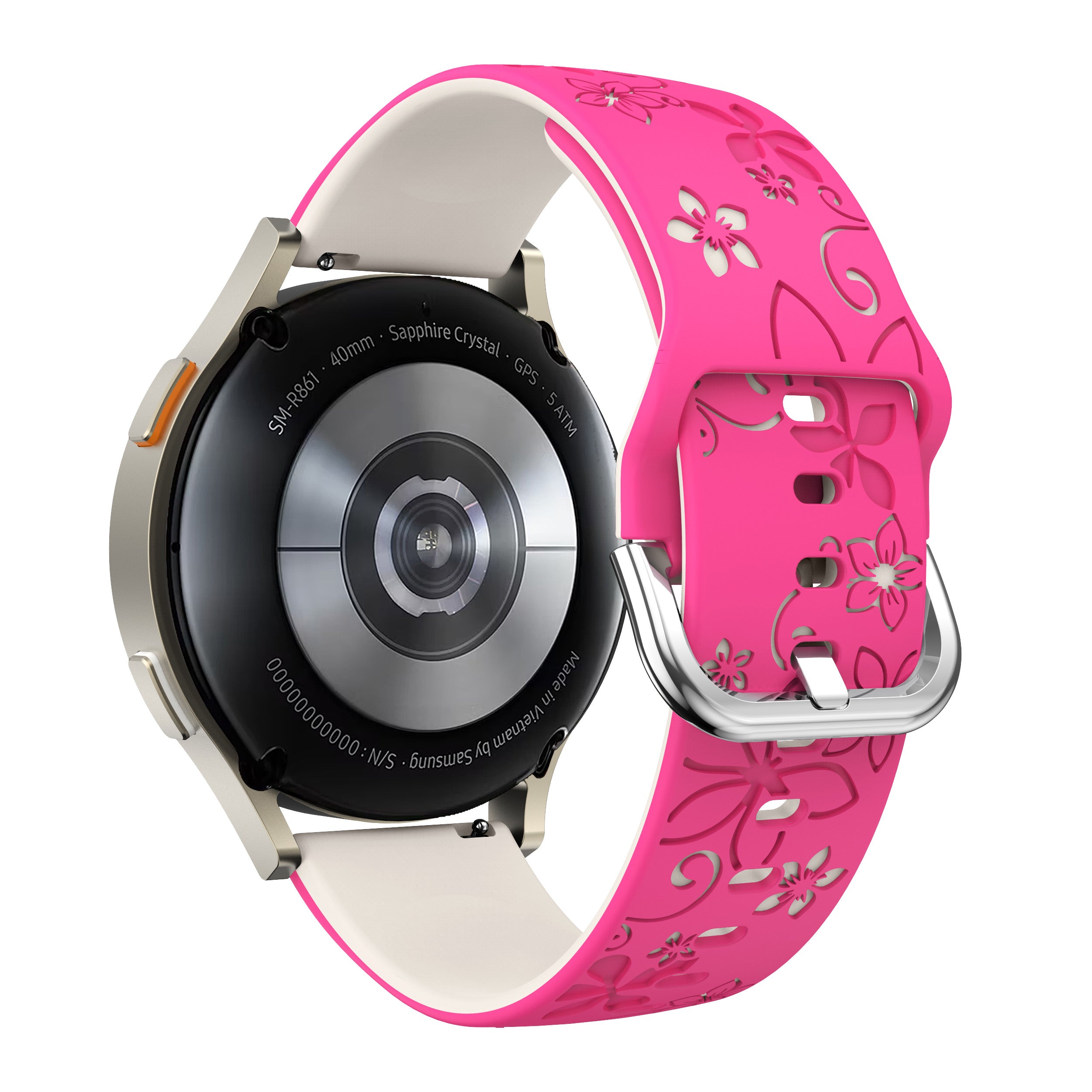 Amazfit GTS 4 Flower Silicone Strap (Bright Pink/Starlight)