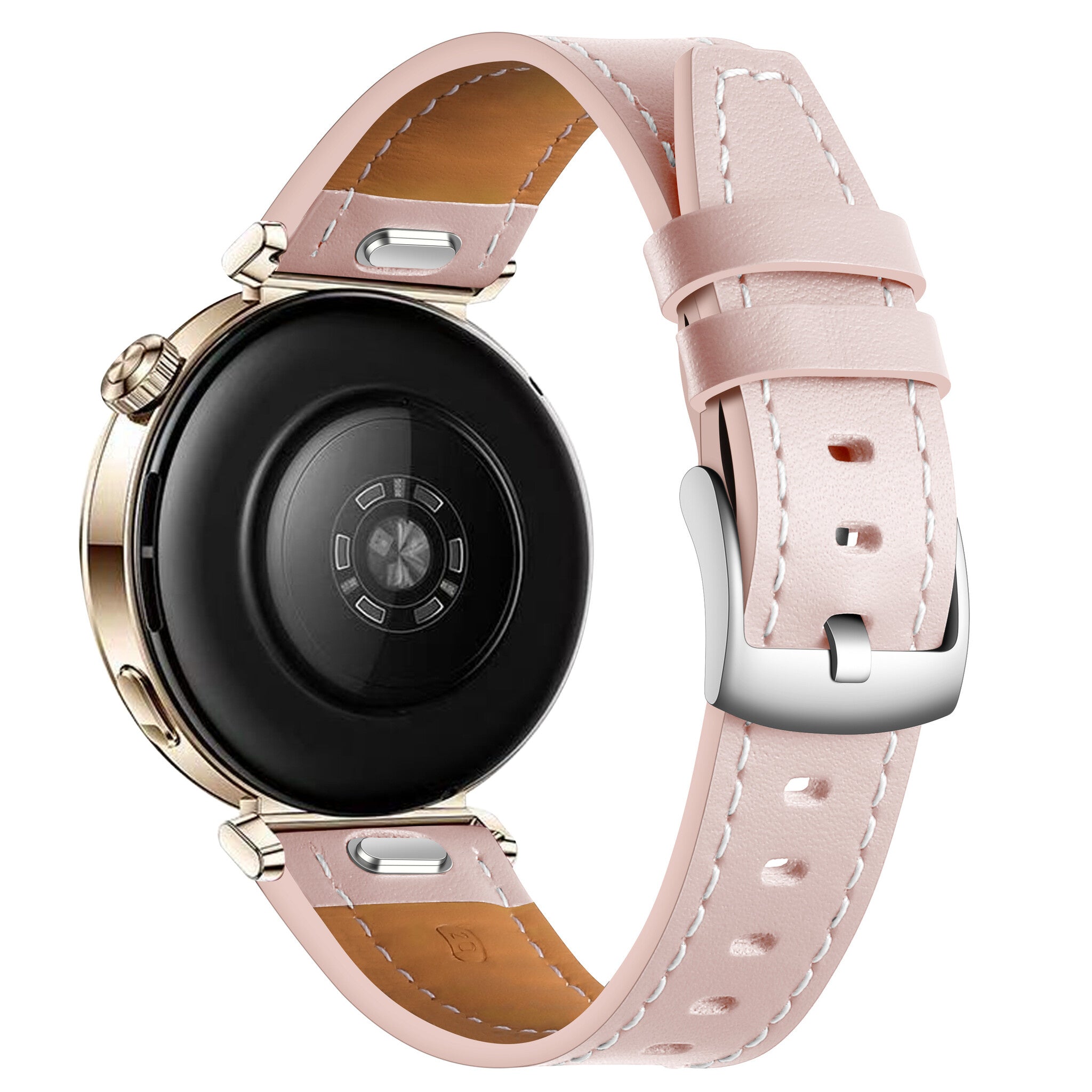 Huawei Watch 5 - 42mm 'One Push' Leather Strap (Light Pink)