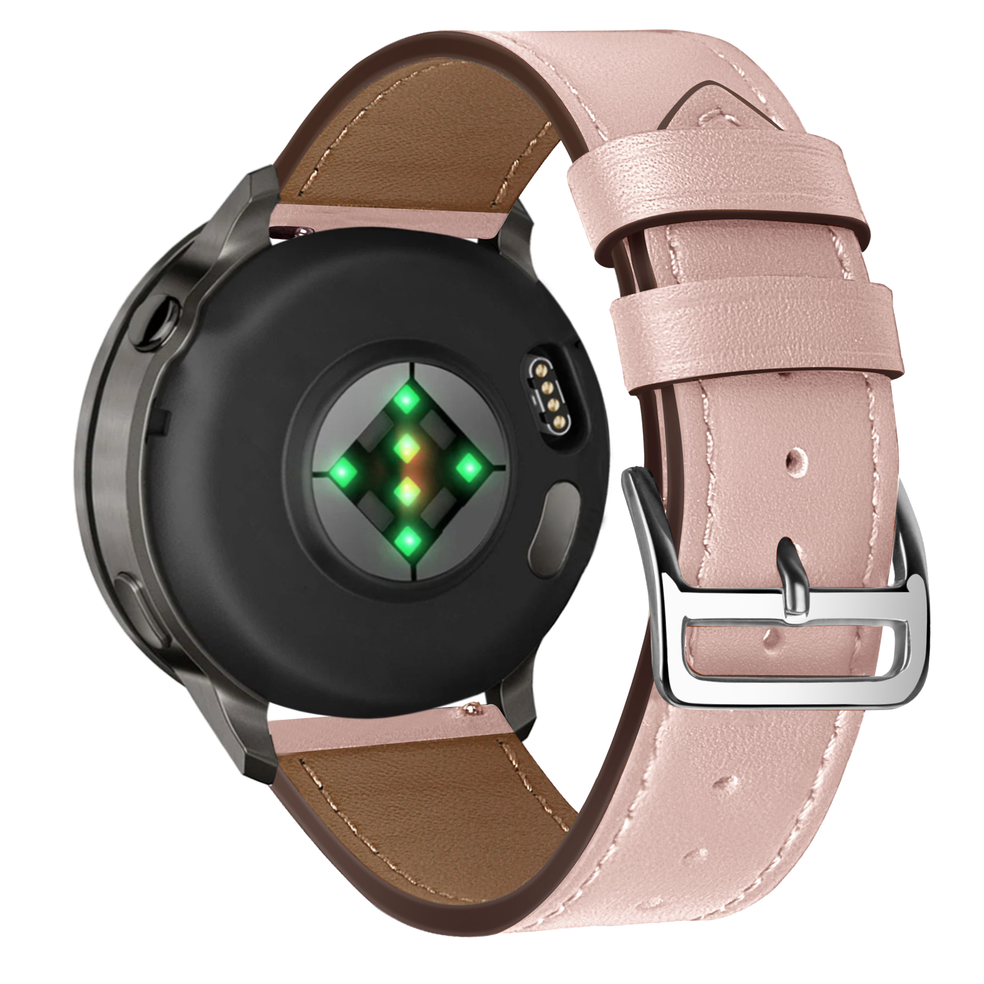 Bandz Garmin Vivoactive 3 Leather Strap 'Deluxe' (Pink)
