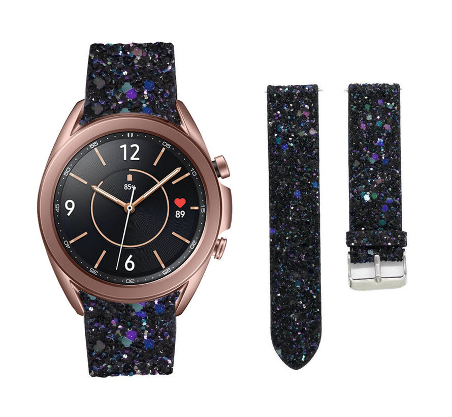 samsung-galaxy-watch-3-41mm-leder-glitzerarmband-s