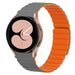 Samsung Galaxy Watch 4 44mm Magnetic Silicone Strap (Grey/Orange)