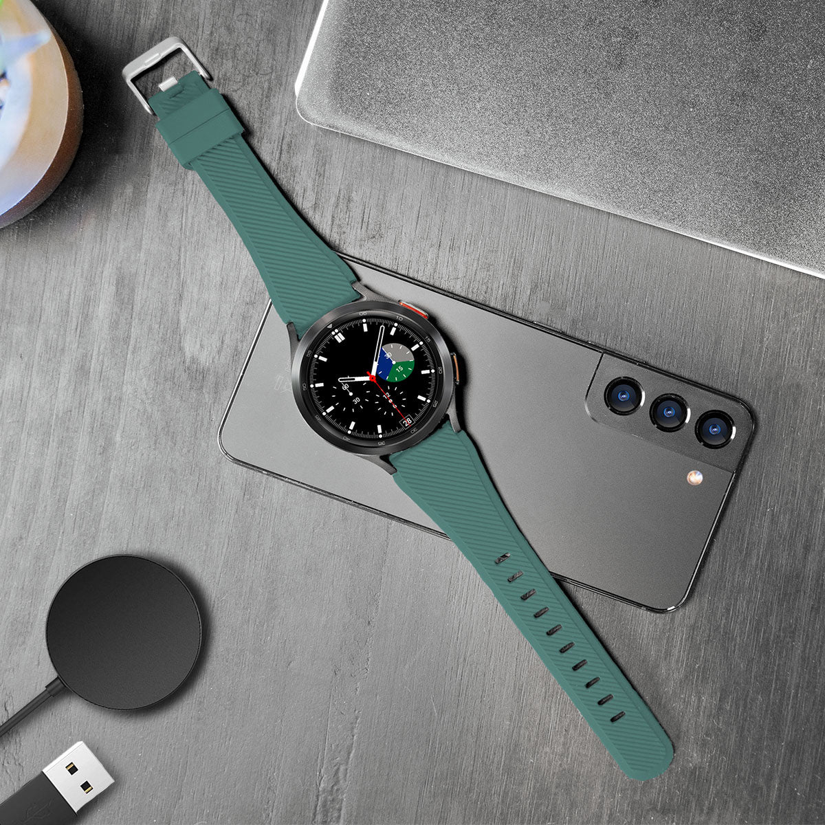 Withings Steel HR Sport Twill Silicone Strap (Pine Green)