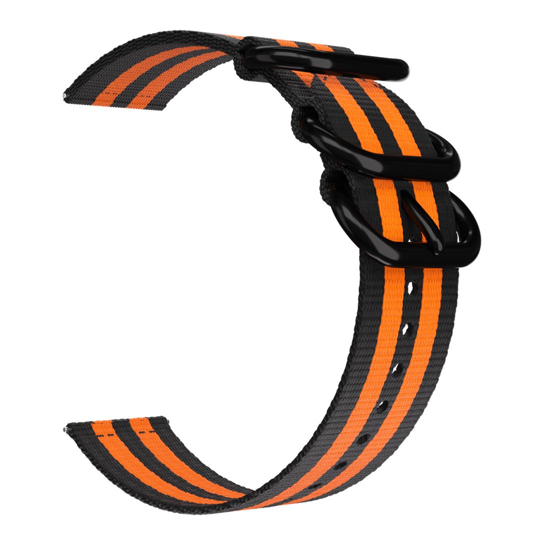 Samsung Galaxy Watch 4 - 44mm Nylon-Strap with Buckle (Black/Orange)