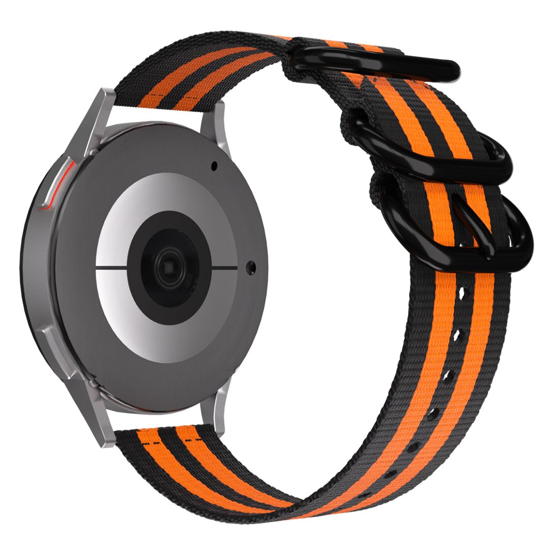 Samsung Galaxy Watch 4 - 44mm Nylon-Strap with Buckle (Black/Orange)