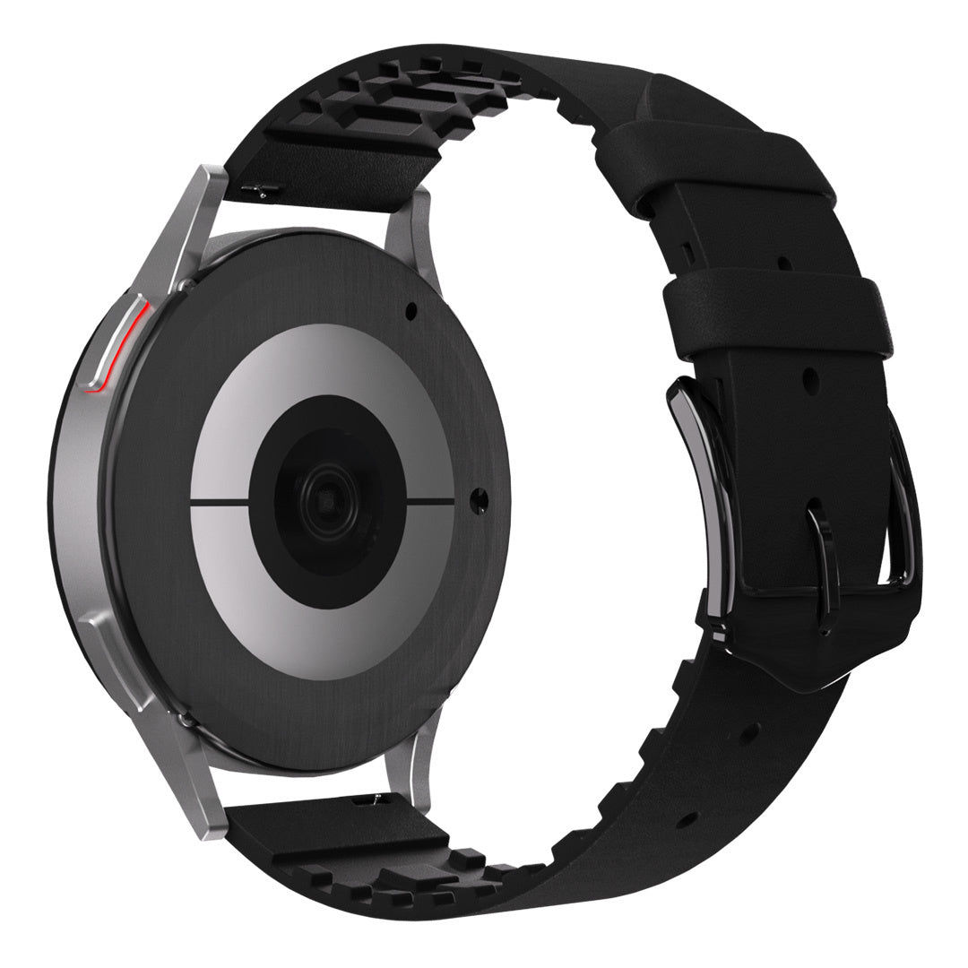 Polar Pacer Silicone/Leather Strap (Black)