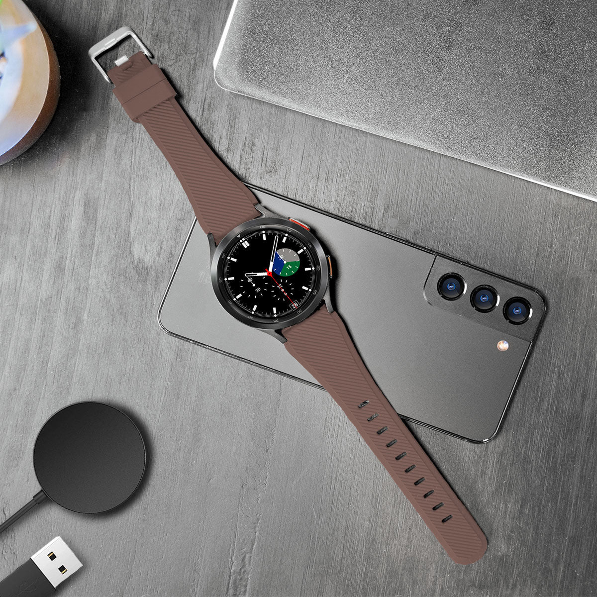 samsung-galaxy-watch-bandje-Brown-siliconen