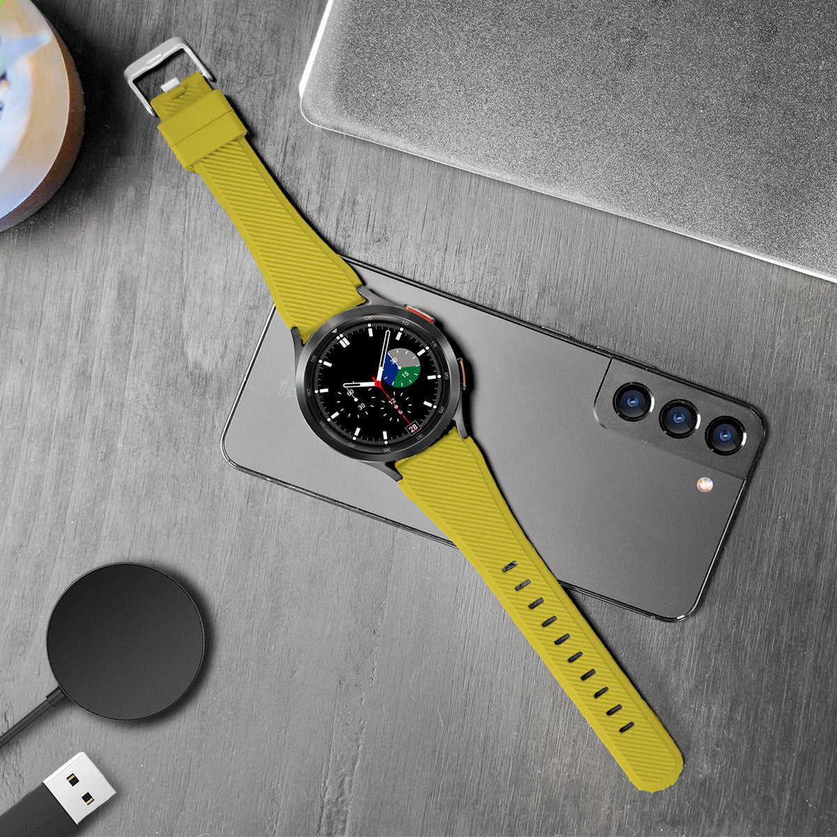 samsung-galaxy-watch-bandje-geel-siliconen