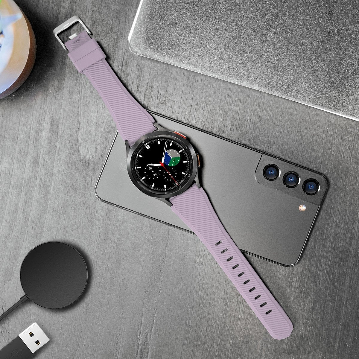 samsung-galaxy-watch-bandje-lila-siliconen