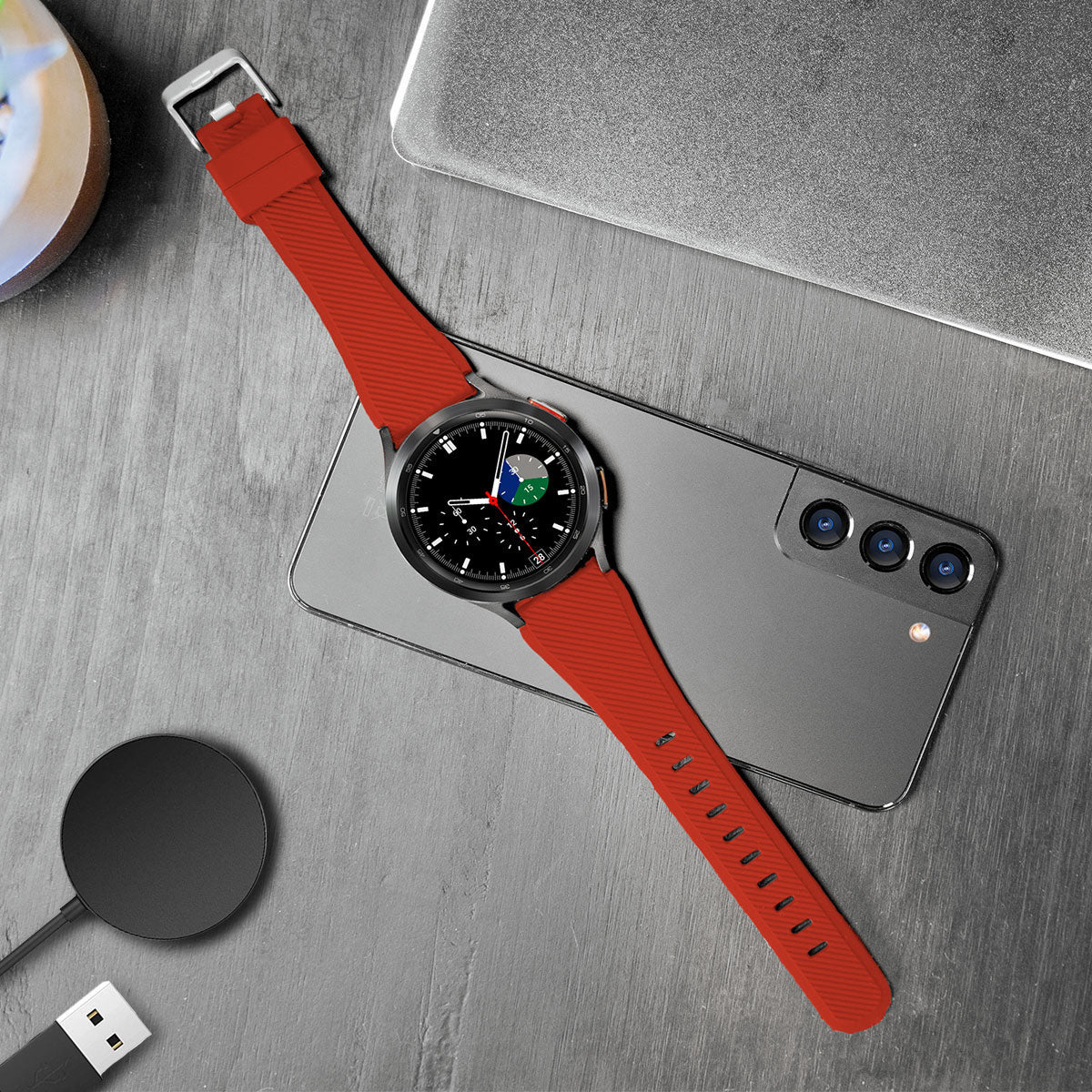 samsung-galaxy-watch-bandje-rood-siliconen