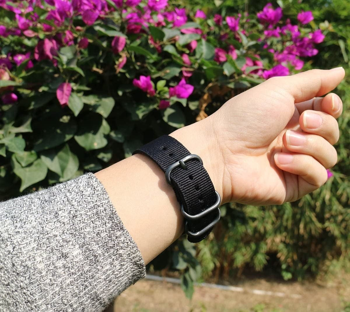 Withings ScanWatch Nova Nylon Buckle Strap (Black)