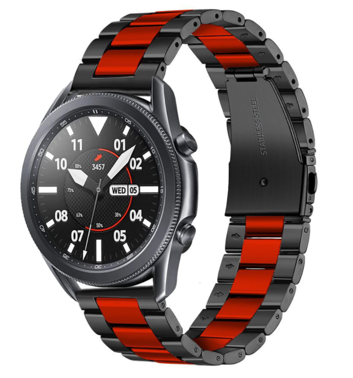 samsung-galaxy-watch3-45mm-stahlband-schwarz-rot