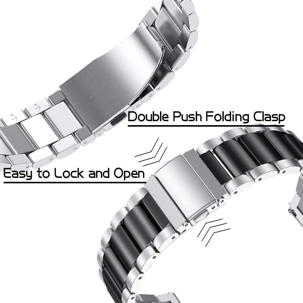 Garmin Venu 3s Steel Strap (Silver/Black)