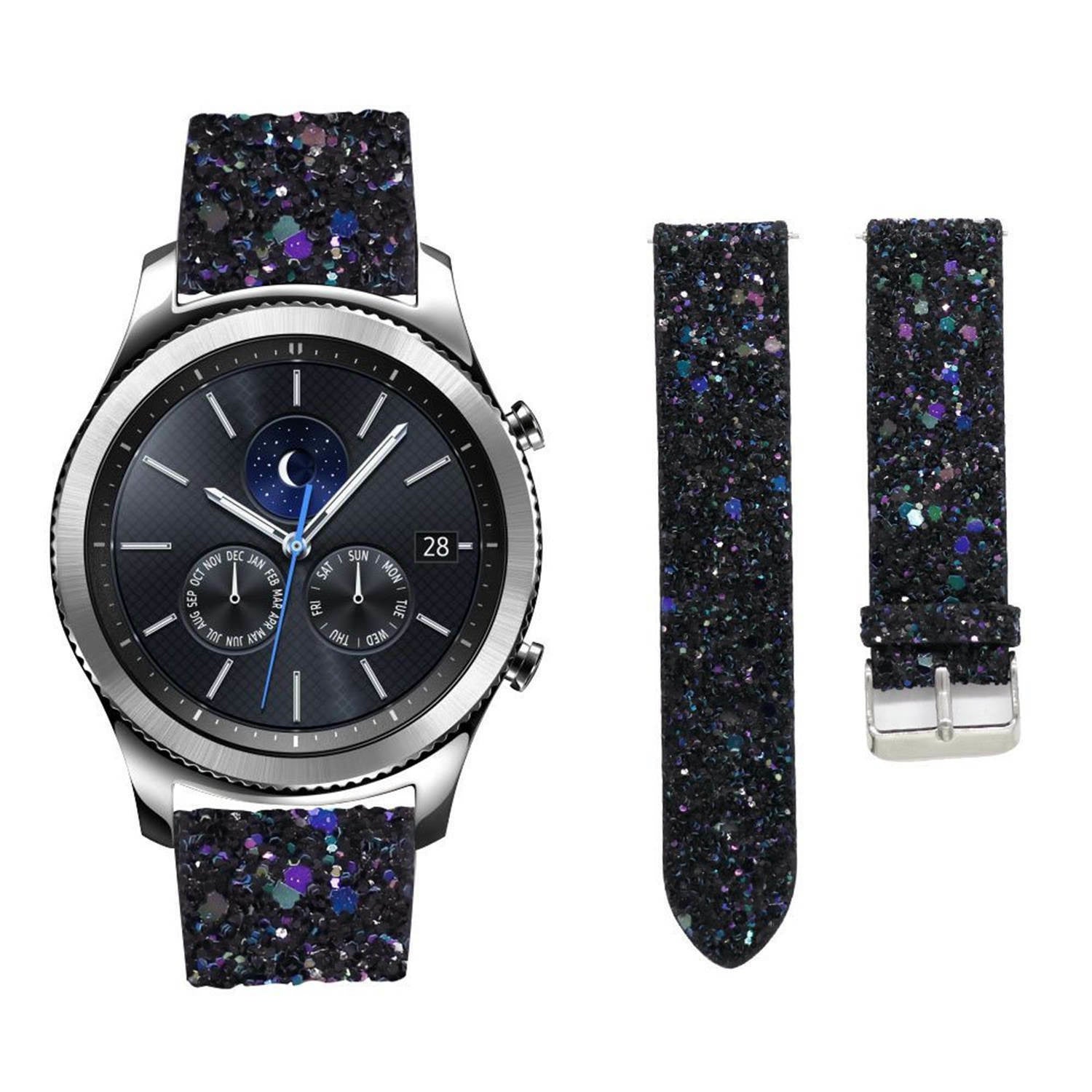 samsung-gear-s3-leren-glitter-band-zwart