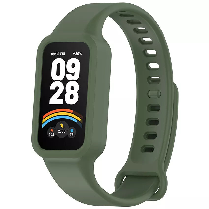 smart band 9 active silicone strap green