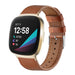 Fitbit Versa 3 Leather Strap (Smooth Brown)