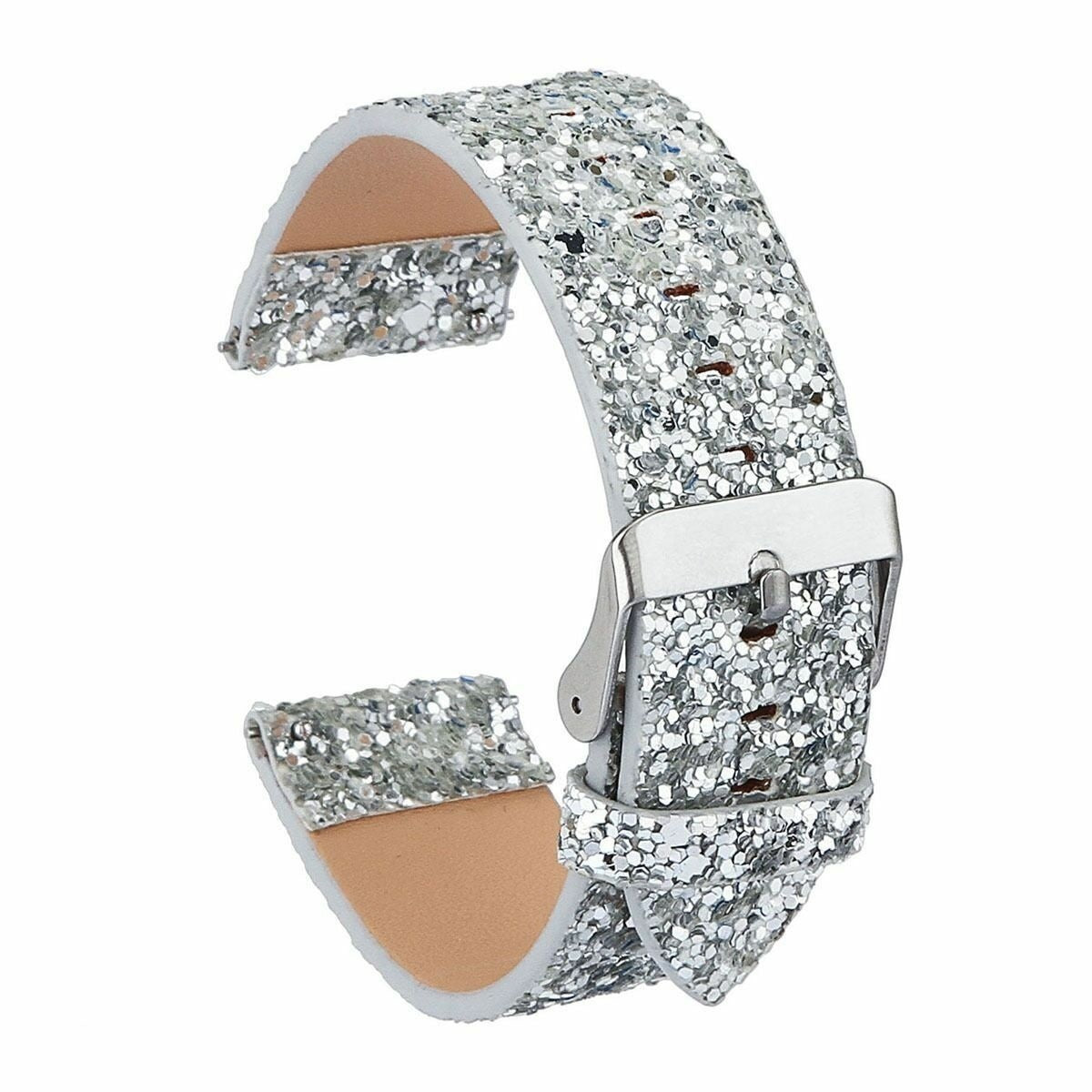 silber-leder-glitzerarmband