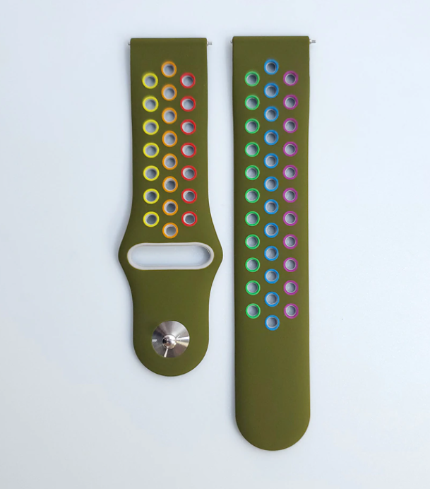 Amazfit Bip 3 (Pro) Sport Strap (Dark Green/Colourful)