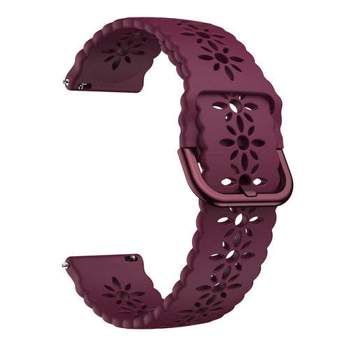 Amazfit Bip U (Pro) Patterned Silicone Strap (Wine Red)