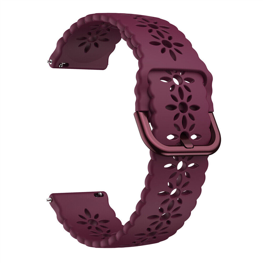 Coros Pace 2 Patterned Silicone Strap (Wine Red)