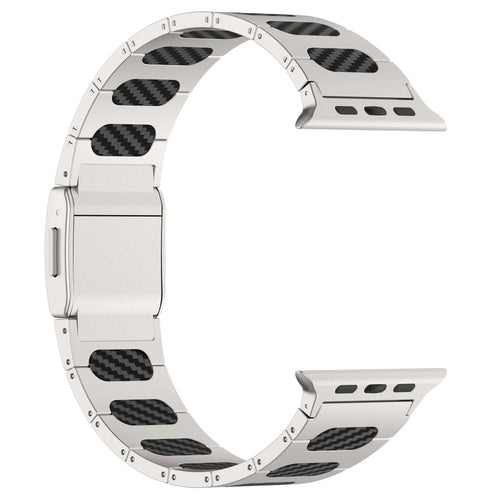 Refined Steel Hybrid Strap, silver/carbon