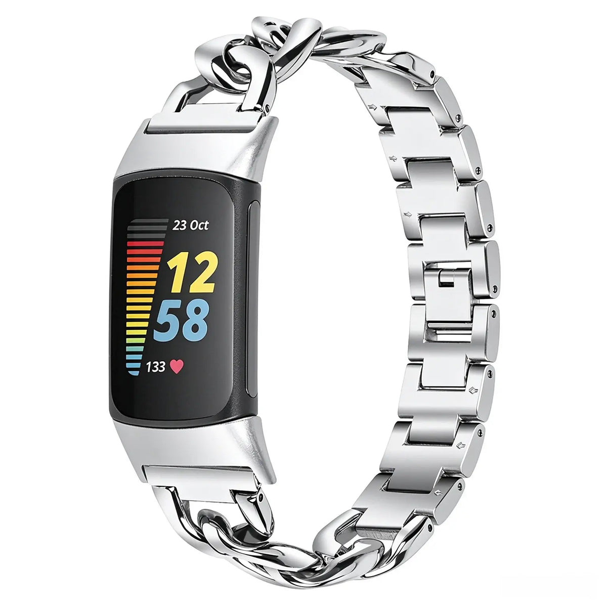 Fitbit Charge 6 Steel Chain Strap (Silver)