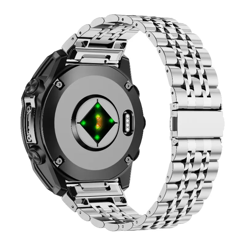 Garmin Quatix 8 Pro - 47mm Premium '7 bead' Steel Strap (Silver)
