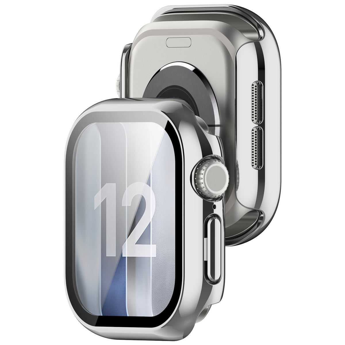 Apple Watch 12 - 42mm PC Case with Glass (Silver)
