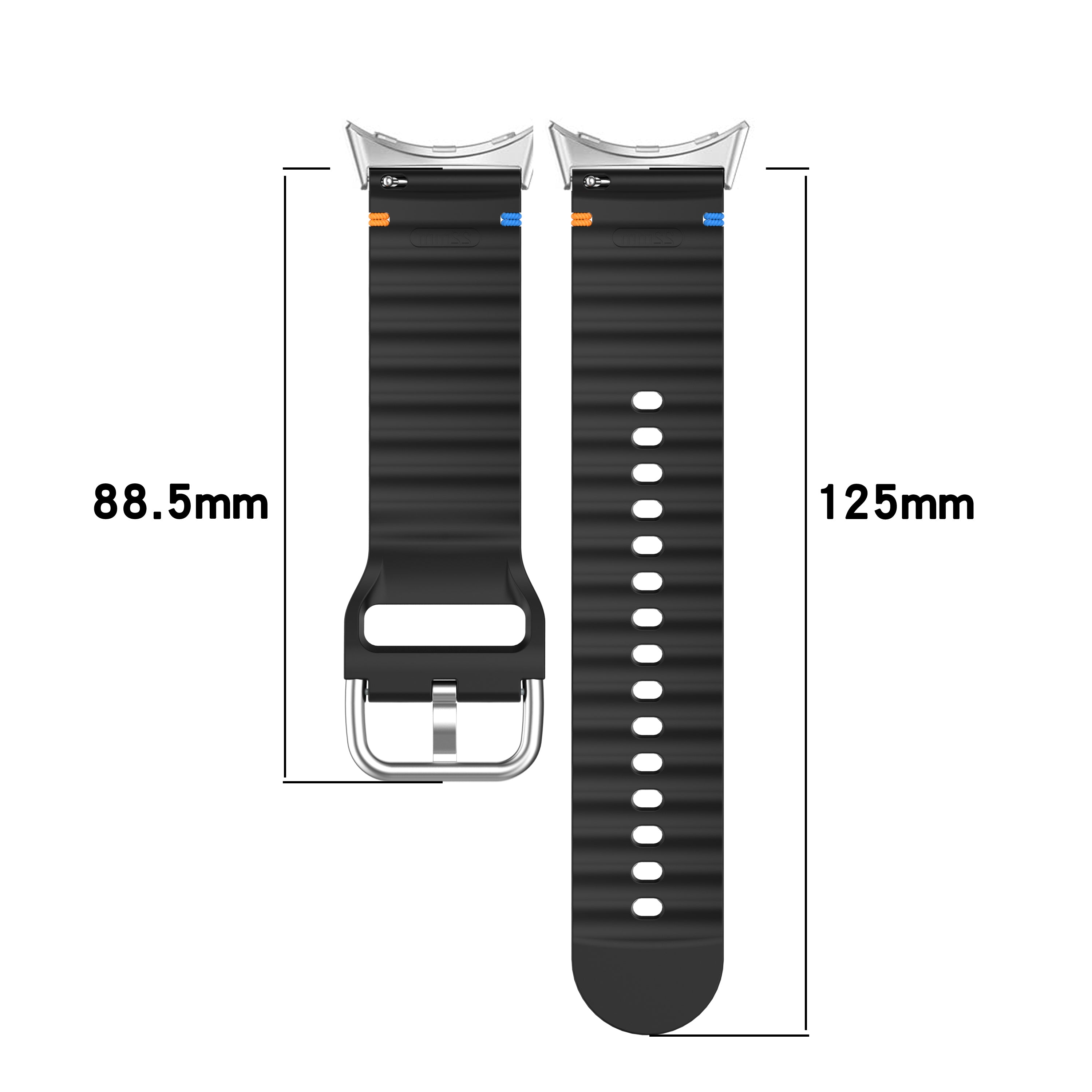 Google Pixel Watch 3 - 45mm Wave Silicone Strap (Black)