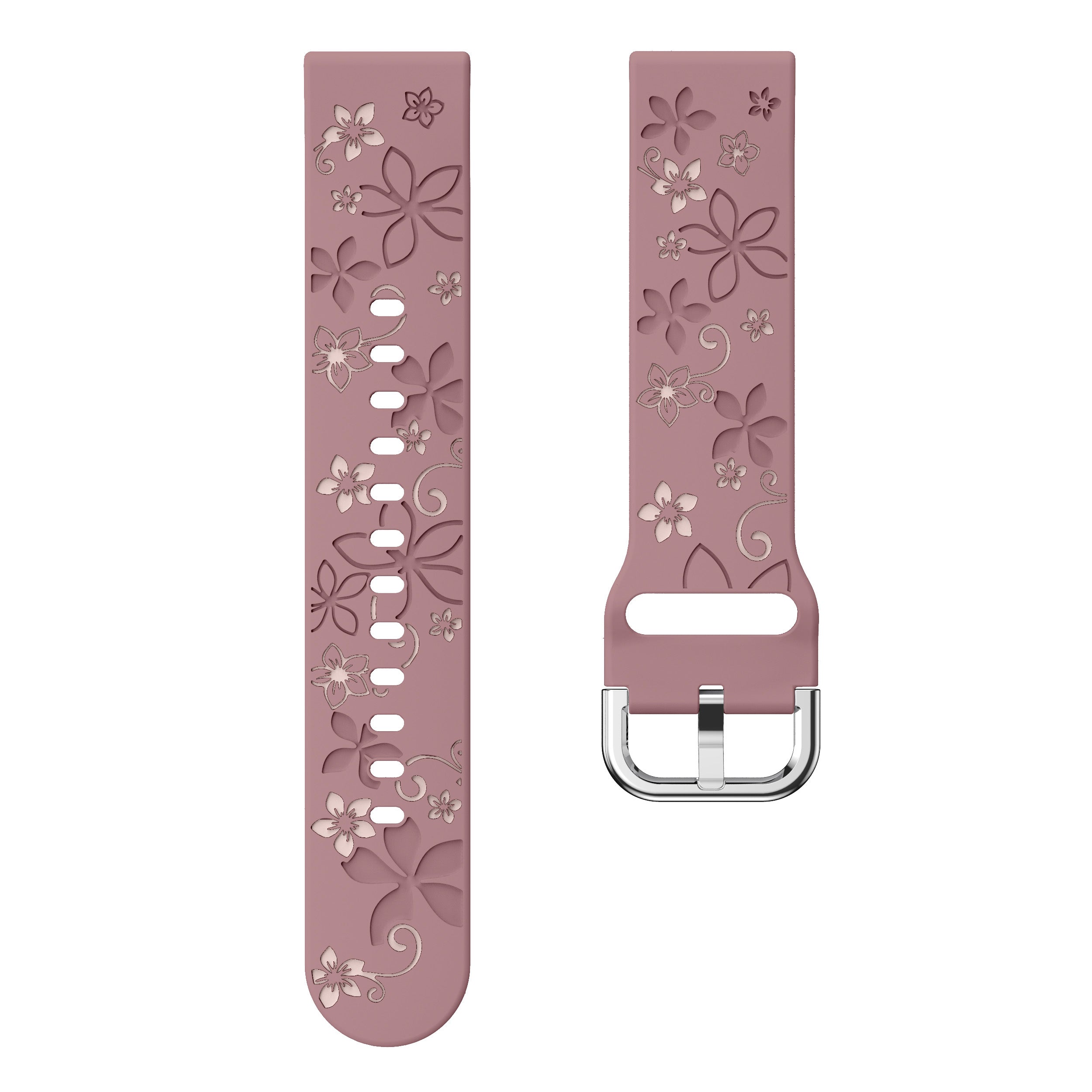 Amazfit GTS 4 Flower Silicone Strap (Smoke Purple/Light Pink)