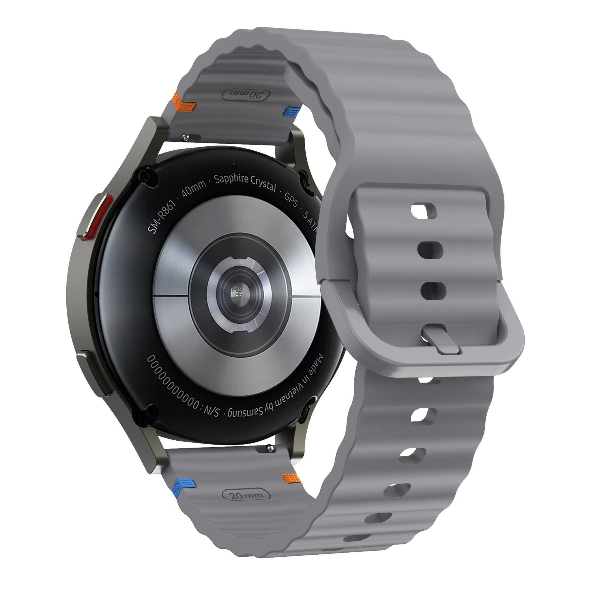 TicWatch 22mm Wave Silicone Band (Dark Gray)