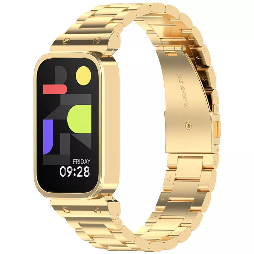 smart band 9 active steel strap gold