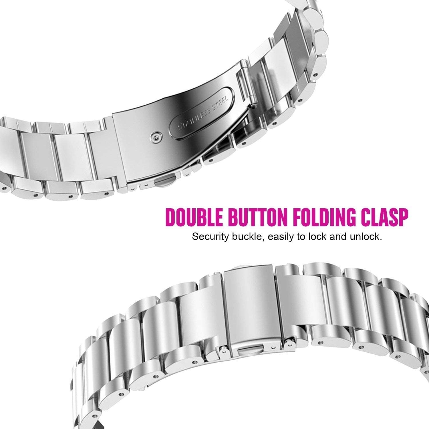 Watch Strap Titanium 22mm - Quick Release (Silver)