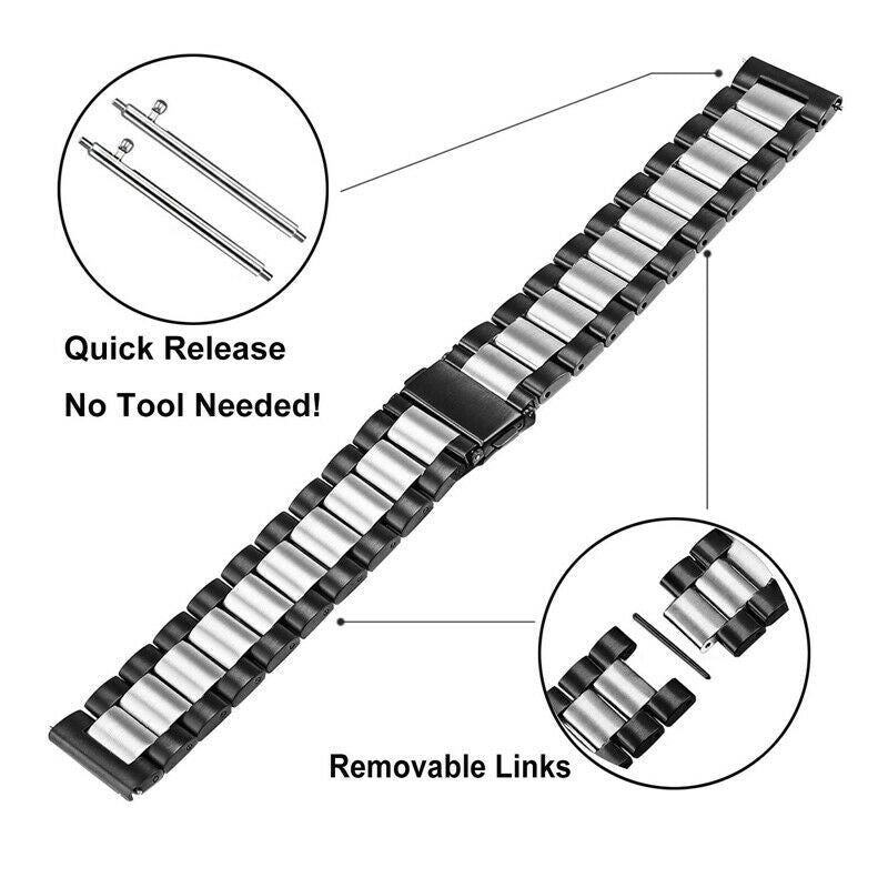 Garmin Vivoactive 3 Steel Strap (Black/Silver)