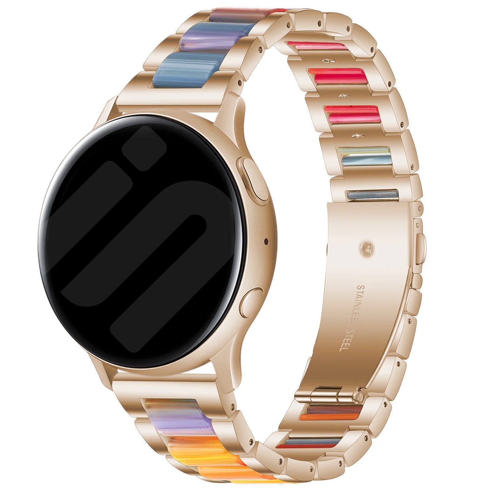 Amazfit Bip 3 (Pro) Steel Resin Strap (Rose Gold/Colourful)