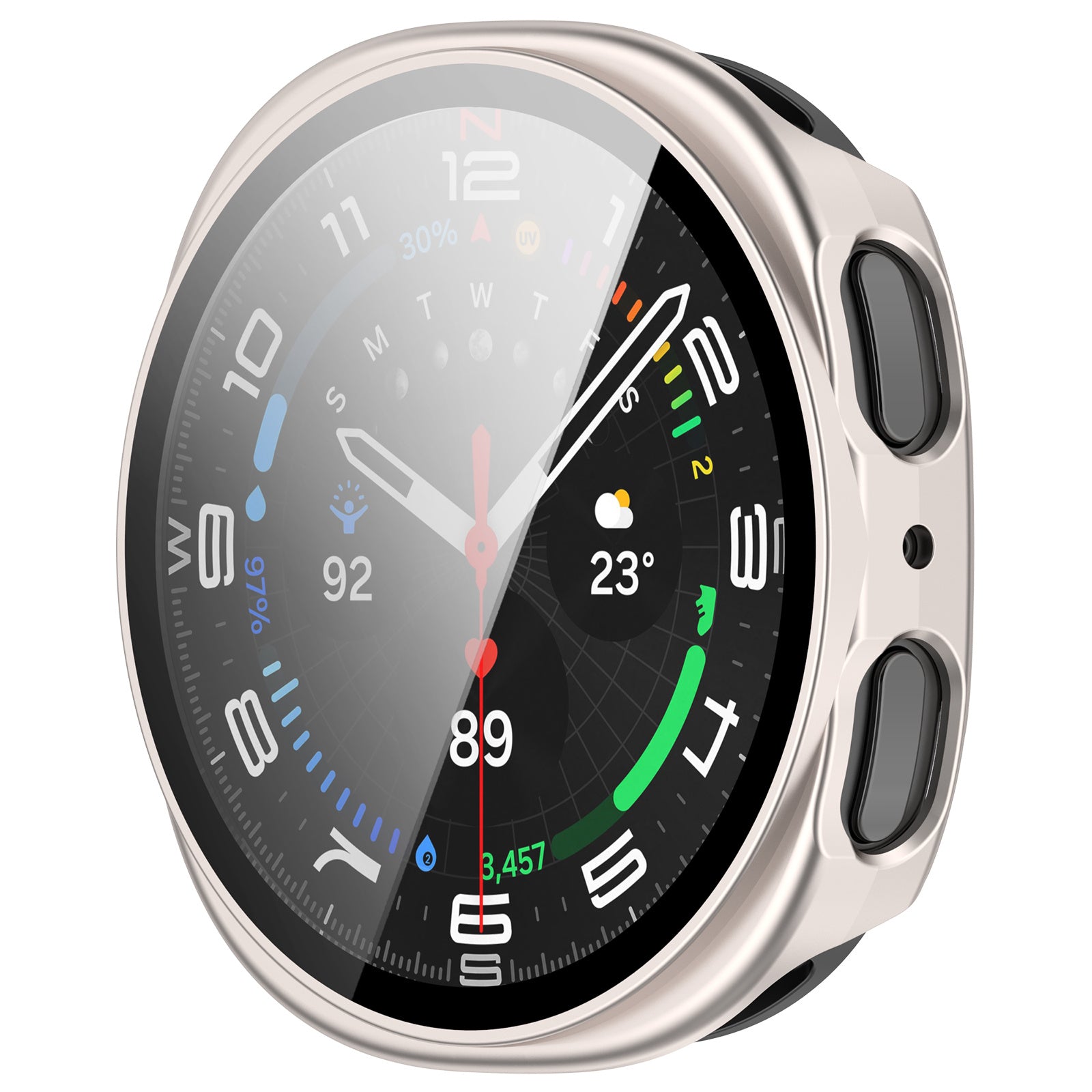 Samsung Galaxy Watch 8 - 40mm Hard Case with Glass (Starlight)