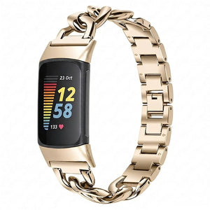 Fitbit Charge 6 Steel Chain Strap (Starlight)