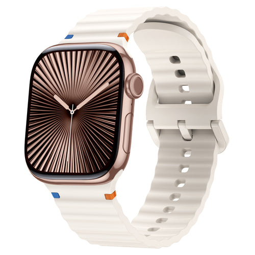 apple watch wave silicone strap starlight