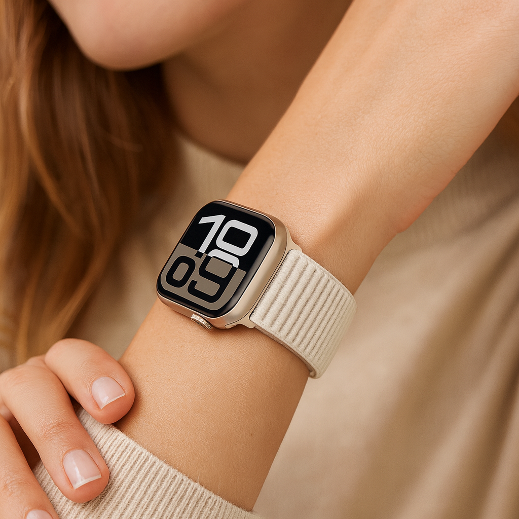 Strap-it Apple Watch Wave Nylon Strap (Starlight)