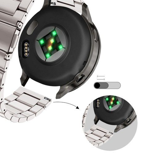 Bandz Garmin Vivoactive 6 Steel Strap 'Classic' (Starlight)